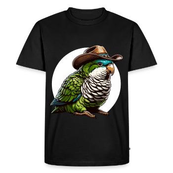 Perroquet Quaker Moine Perruche - T-shirt Premium bio Homme - noir - Devant - Nico (187cm)