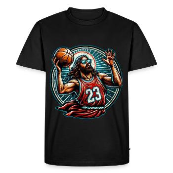 Drôle Jump Shot Jésus Christian Basketball cadeau - T-shirt Premium bio Homme - noir - Devant - Nico (187cm)