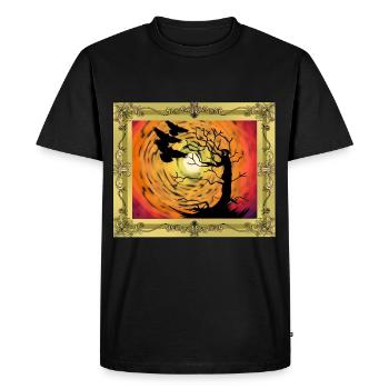 Corbeaux spirituels occultes Corbeaux Oiseaux Arbre naturel - T-shirt Premium bio Homme - noir - Devant - Nico (187cm)