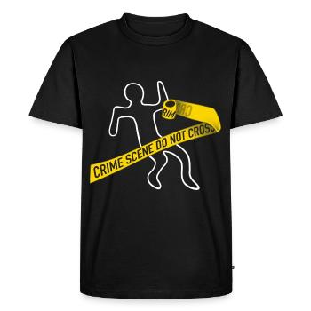 Attention zone de crime - T-shirt Premium bio Homme - noir - Devant - Nico (187cm)