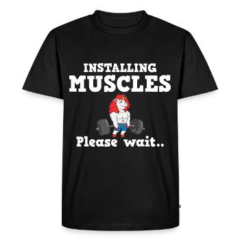 Unicorn Muscle Workout Fitness Training Sport - Men's Premium Organic T-Shirt - black - Front - Nico (187cm)