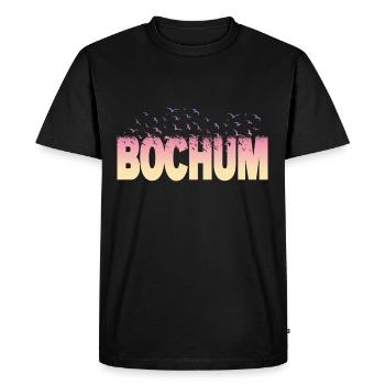 Bochum Germany City Font Birds Skyline - Men's Premium Organic T-Shirt - black - Front - Nico (187cm)
