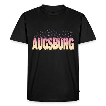 Augsburg Germany City Font Birds Skyline - Men's Premium Organic T-Shirt - black - Front - Nico (187cm)