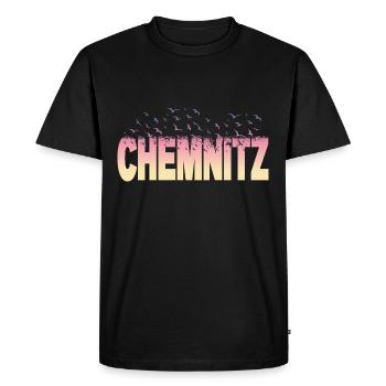 Chemnitz Allemagne City Font Oiseaux Skyline - T-shirt Premium bio Homme - noir - Devant - Nico (187cm)