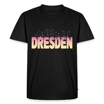 Dresden Germany City Font Birds Skyline - Men's Premium Organic T-Shirt - black - Front - Nico (187cm)