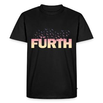 Fuerth Germany City Font Birds Skyline - Men's Premium Organic T-Shirt - black - Front - Nico (187cm)