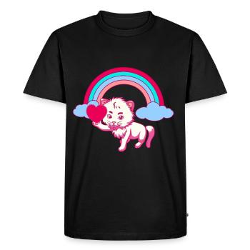 Rainbow Soft Kitten Children Toddler Baby - Men's Premium Organic T-Shirt - black - Front - Nico (187cm)