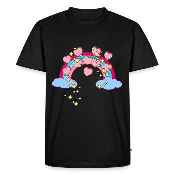 Magic Rainbow Stars Hearts Congratulations - Men's Premium Organic T-Shirt - black - Front - Nico (187cm)