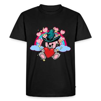 Fantasy Teddy Rainbow Kids Baby Hearts Cloud - Men's Premium Organic T-Shirt - black - Front - Nico (187cm)