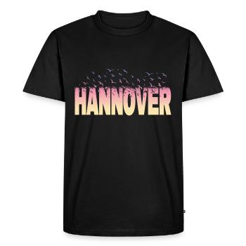 Hanovre Allemagne Ville Police Oiseaux Skyline - T-shirt Premium bio Homme - noir - Devant - Nico (187cm)