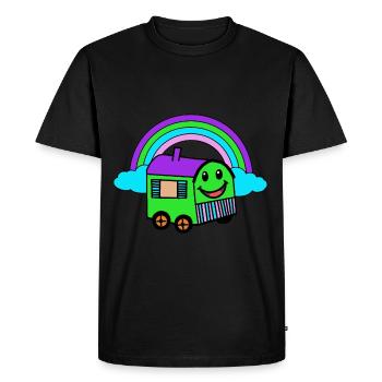 Happy Trailer Hut Rainbow Fantasy - Men's Premium Organic T-Shirt - black - Front - Nico (187cm)