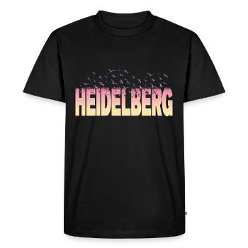 Heidelberg Allemagne City Font Birds Skyline - T-shirt Premium bio Homme - noir - Devant - Nico (187cm)