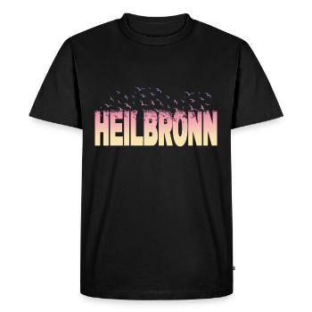 Heilbronn Allemagne Ville Police Oiseaux Skyline - T-shirt Premium bio Homme - noir - Devant - Nico (187cm)