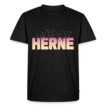 Herne Allemagne Ville Police Oiseaux Skyline - T-shirt Premium bio Homme - noir - Devant - Nico (187cm)