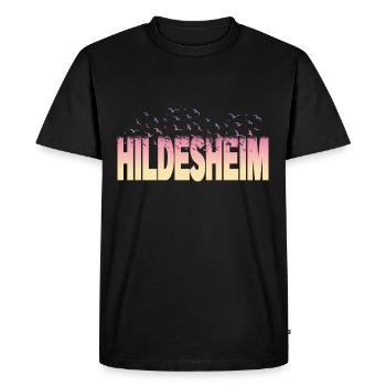 Hildesheim Allemagne Ville Police Oiseaux Skyline - T-shirt Premium bio Homme - noir - Devant - Nico (187cm)