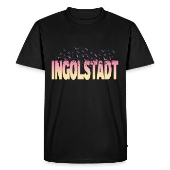 Ingolstadt, Allemagne, ville, Font, oiseaux, Horizon, - T-shirt Premium bio Homme - noir - Devant - Nico (187cm)