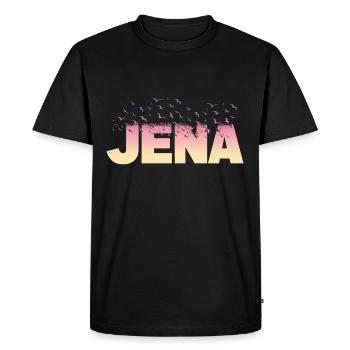 Jena Allemagne Ville Police Oiseaux Skyline - T-shirt Premium bio Homme - noir - Devant - Nico (187cm)