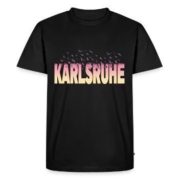 Karlsruhe Germany City Font Birds Skyline - Men's Premium Organic T-Shirt - black - Front - Nico (187cm)