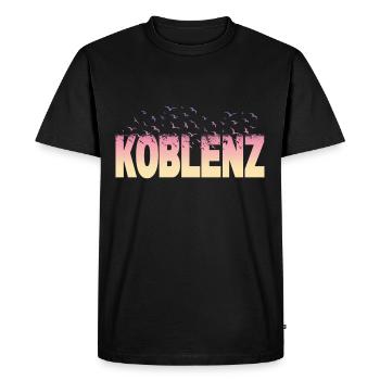 Coblence Allemagne Ville Police Oiseaux Skyline - T-shirt Premium bio Homme - noir - Devant - Nico (187cm)