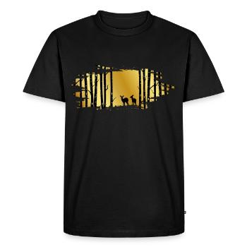 Forest Man Shinrin yoku Forest Meditation Ranger - Men's Premium Organic T-Shirt - black - Front - Nico (187cm)
