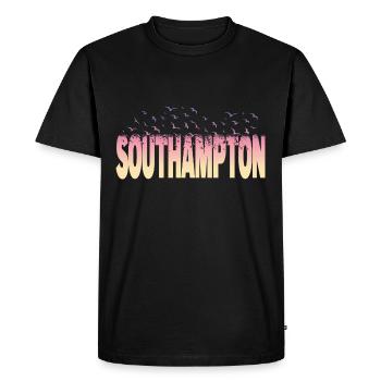 Southampton Angleterre Royaume-Uni City Font Birds Skyline - T-shirt Premium bio Homme - noir - Devant - Nico (187cm)