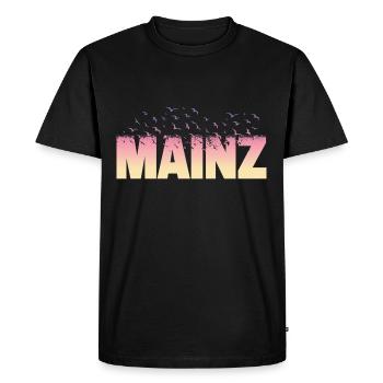 Mayence Allemagne Ville Police Oiseaux Skyline - T-shirt Premium bio Homme - noir - Devant - Nico (187cm)