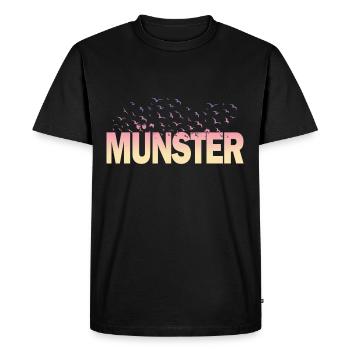 Münster Allemagne City Font Birds Skyline - T-shirt Premium bio Homme - noir - Devant - Nico (187cm)