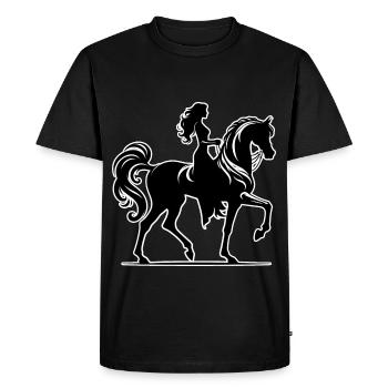 Femme Cheval Arabe - T-shirt Premium bio Homme - noir - Devant - Nico (187cm)