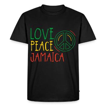 Jamaïque Amour Jamaïque Vacances Rasta - T-shirt Premium bio Homme - noir - Devant - Nico (187cm)