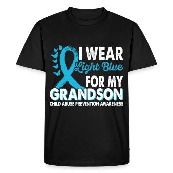 Portez du bleu clair pour le mois des petits-enfants du - T-shirt Premium bio Homme - noir - Devant - Nico (187cm)