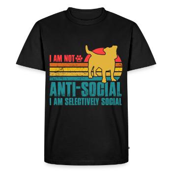 I am not anti-social I am selectively Jack Russell - Men's Premium Organic T-Shirt - black - Front - Nico (187cm)