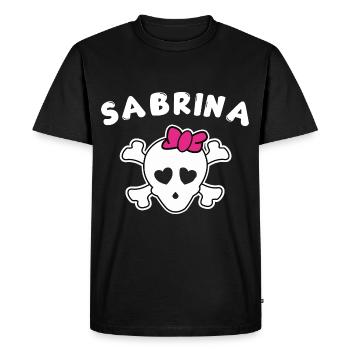 Pirate Sabrina Design pour les filles et les femmes - T-shirt Premium bio Homme - noir - Devant - Nico (187cm)