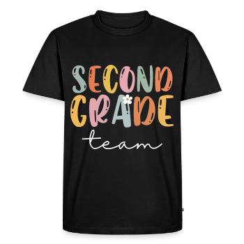 Team Second Grade 2nd Grade School Teacher Gift - Men's Premium Organic T-Shirt - black - Front - Nico (187cm)