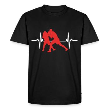 Boxing Heartbeat Boxing - Men's Premium Organic T-Shirt - black - Front - Nico (187cm)
