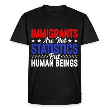 Immigrants Pas de statistiques Amoureux de l’immigration - T-shirt Premium bio Homme - noir - Devant - Nico (187cm)