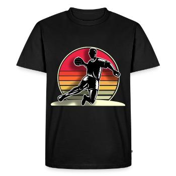 Handballeur Handballeur - T-shirt Premium bio Homme - noir - Devant - Nico (187cm)