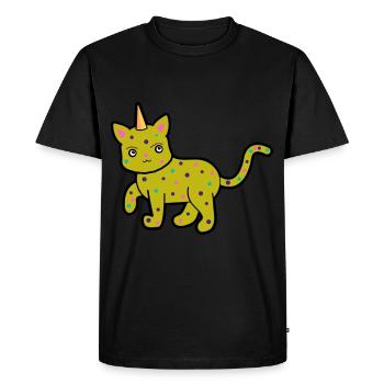 Licornes, Chats, Chats, Animaux Mythiques - T-shirt Premium bio Homme - noir - Devant - Nico (187cm)