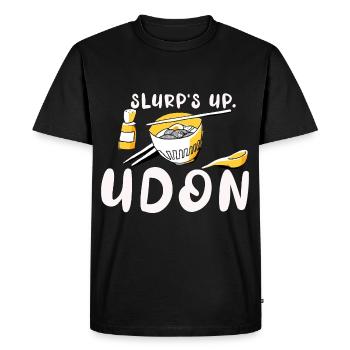 Slurp's Up Udon Noodles Pun Japanese Ramen Noodles - Men's Premium Organic T-Shirt - black - Front - Nico (187cm)
