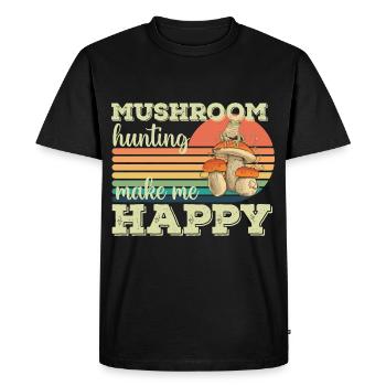 Mushroom pickers and mushroom friends - Men's Premium Organic T-Shirt - black - Front - Nico (187cm)