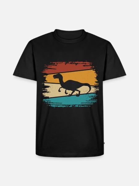 Velociraptor - Männer Premium Bio T-Shirt - Schwarz