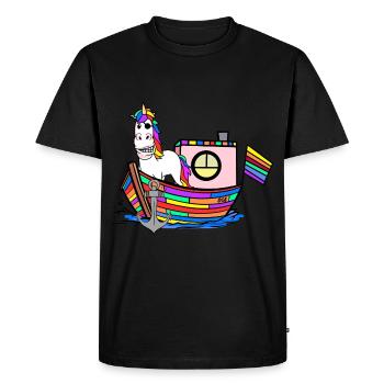 Licornes arc-en-ciel Sailors Rainbow drapeau - T-shirt Premium bio Homme - noir - Devant - Nico (187cm)