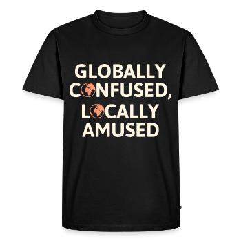 Globally Confused Locally Amused GIS Geography - Men's Premium Organic T-Shirt - black - Front - Nico (187cm)
