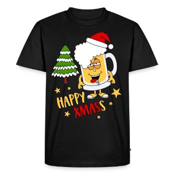 Beer Christmas Happy XMass Verre à bière Maßbier XMas - T-shirt Premium bio Homme - noir - Devant - Nico (187cm)