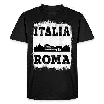 Rome Roma Italie City Skyline Maison d’été Amour - T-shirt Premium bio Homme - noir - Devant - Nico (187cm)
