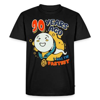 90 years ago I was the fastest 90th birthday - Men's Premium Organic T-Shirt - black - Front - Nico (187cm)
