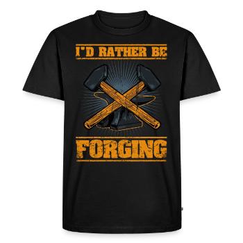 Je préfère forger l’enclume forgeron - T-shirt Premium bio Homme - noir - Devant - Nico (187cm)