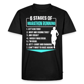 6 étapes de marathon Course Drôle de marathon - T-shirt Premium bio Homme - noir - Devant - Nico (187cm)