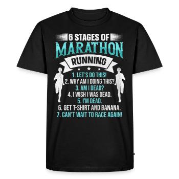 6 étapes de marathon Course Drôle de marathon - T-shirt Premium bio Homme - noir - Devant - Nico (187cm)