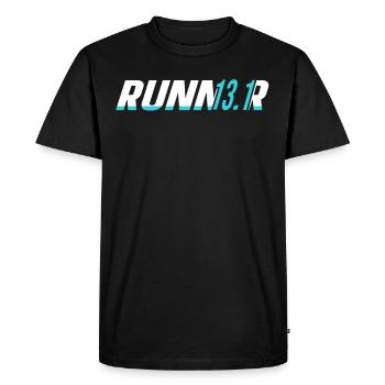 13.1 Coureur de semi-marathon - T-shirt Premium bio Homme - noir - Devant - Nico (187cm)