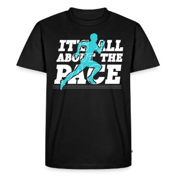 Tout tourne autour du pace marathon runners - T-shirt Premium bio Homme - noir - Devant - Nico (187cm)